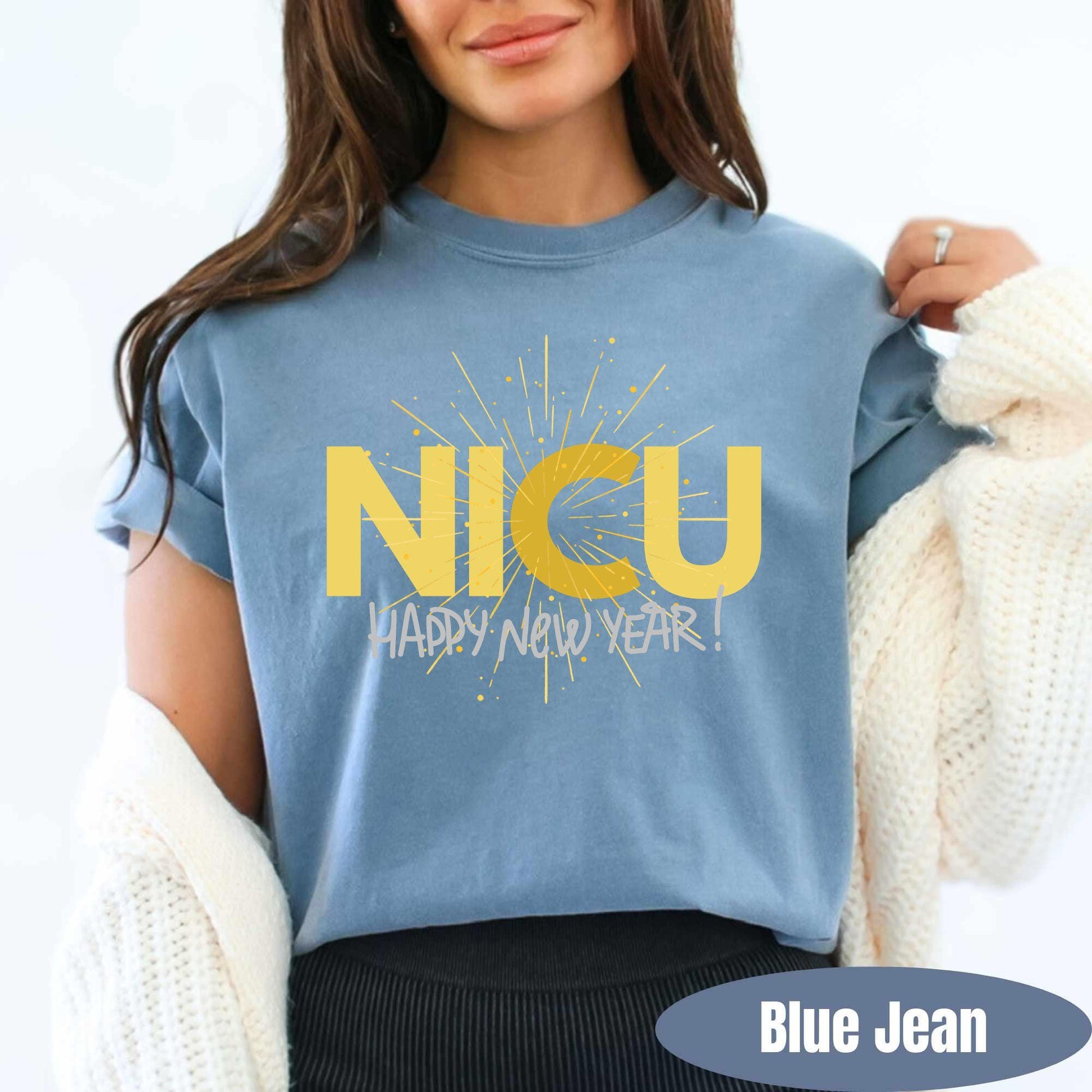 NICU Nurse New Years Shirt Comfort Colors Neonatal ICU Nurse TShirt New NYE Nicu Nurse Tee Poppin Bottles For New Years Nicu Holiday Team