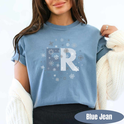 ER Holiday shirt with a snowflake graphic for emergency department team holiday look. 