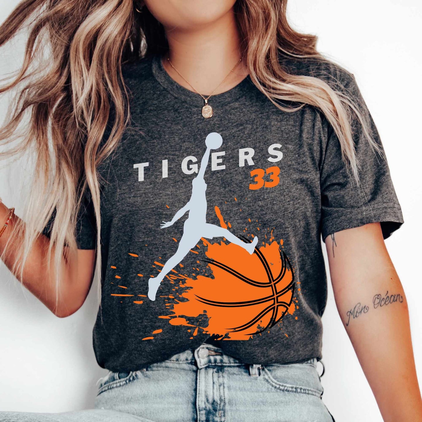 School Mascot Shirt, Personalized Basketball Shirt, Tigers Team Shirt, Basketball Mom, Basketball Team Shirt, High School Basketball Tee