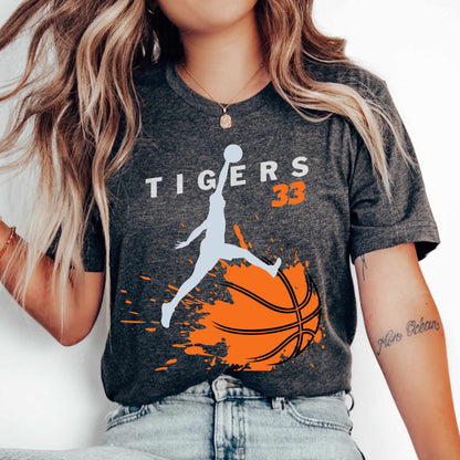 School Mascot Shirt, Personalized Basketball Shirt, Tigers Team Shirt, Basketball Mom, Basketball Team Shirt, High School Basketball Tee