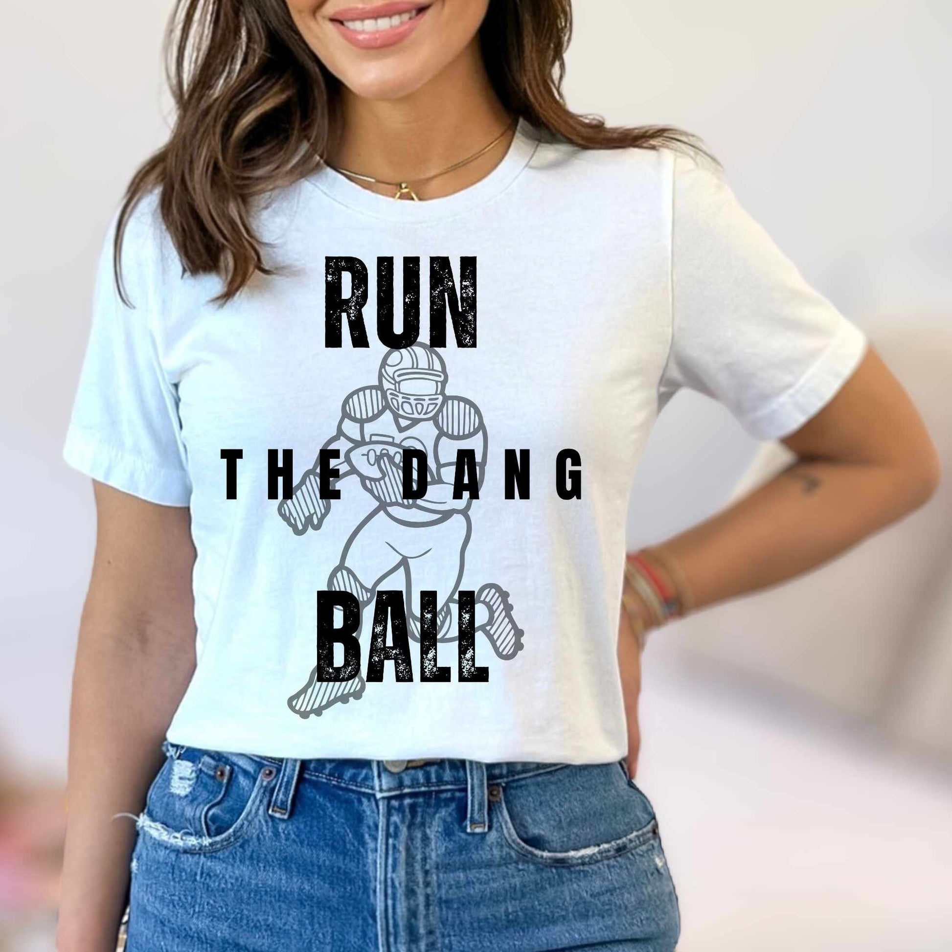 Run The Dang Ball Football Shirt High School Football Mom Football Shirt Cute Football Tee Football Wife Sunday Football