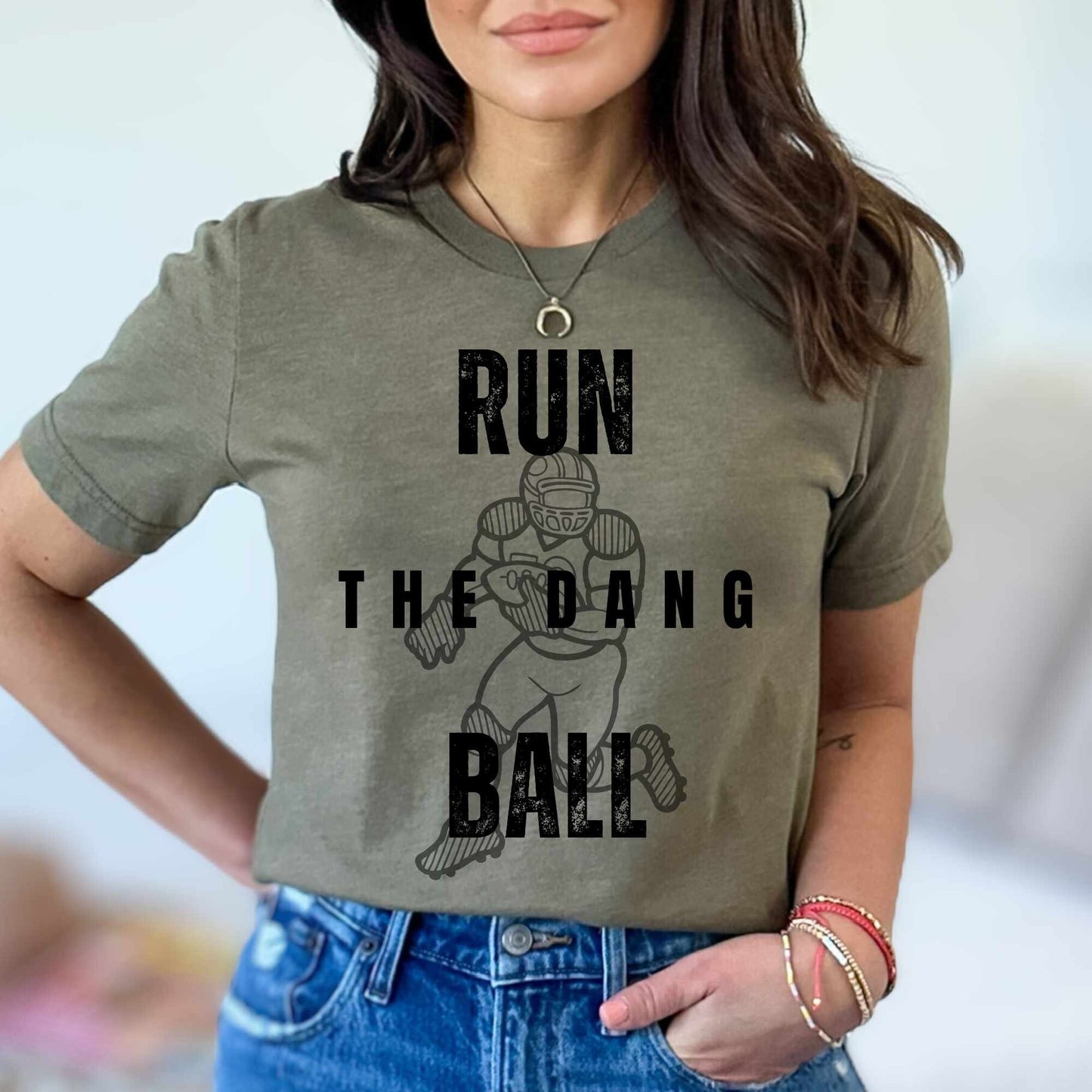 Run The Dang Ball Football Shirt High School Football Mom Football Shirt Cute Football Tee Football Wife Sunday Football