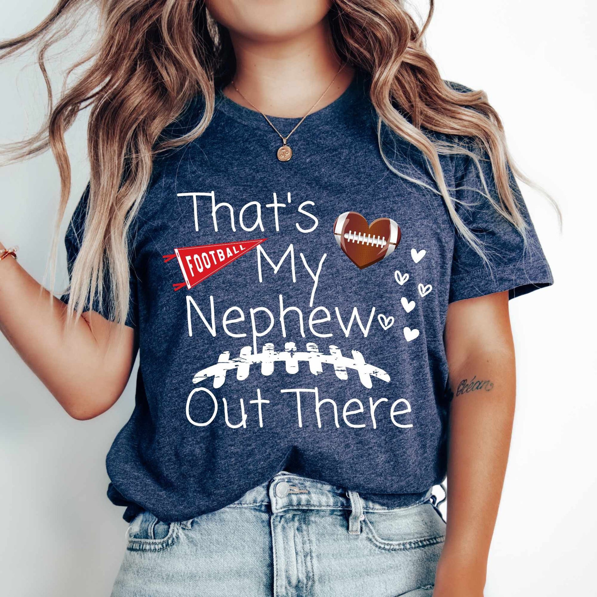 Football Aunt Shirt Football Uncle Shirt That’s My Nephew Football Family Biggest Fan Football Game Day Shirts