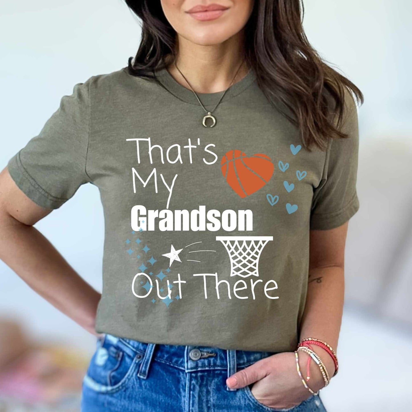 Thats My Grandson Basketball Shirt Grandma Shirt Youth Basketball Tee Grandson Shirt Nana Gift Gigi Gift Sports Tee Grandma Birthday Gift