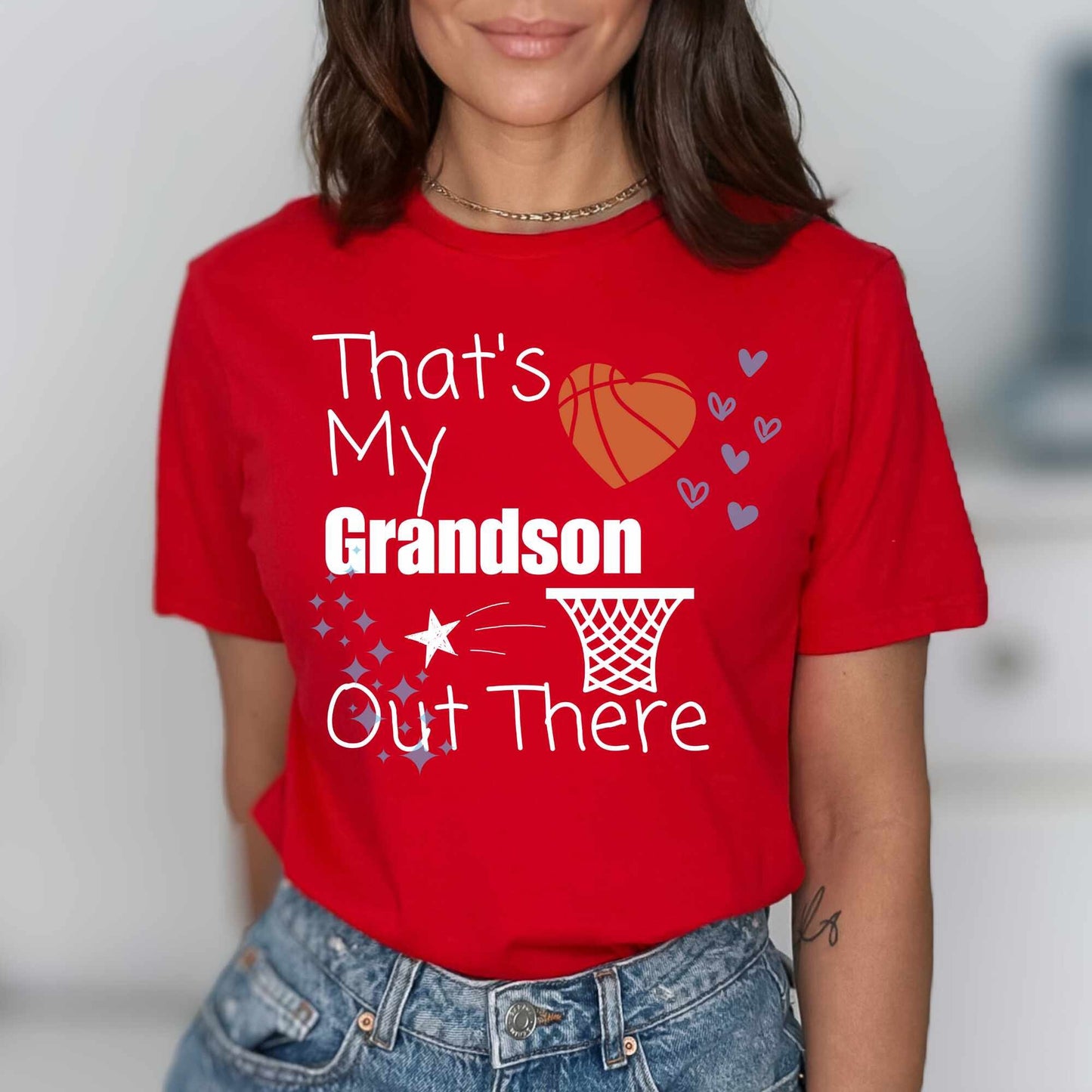 Thats My Grandson Basketball Shirt Grandma Shirt Youth Basketball Tee Grandson Shirt Nana Gift Gigi Gift Sports Tee Grandma Birthday Gift