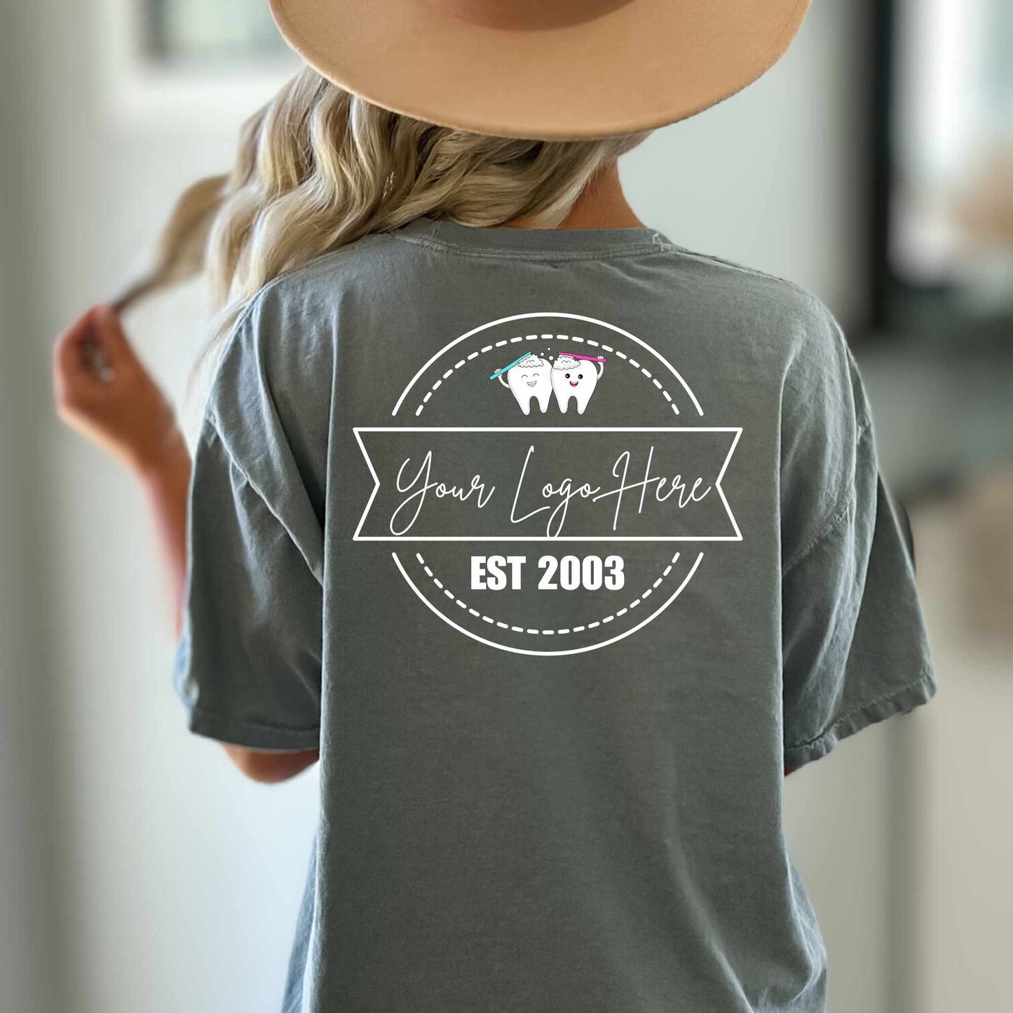Dental Team Shirt | Dentist Office T=Shirt | Custom Logo Comfort Colors Tee