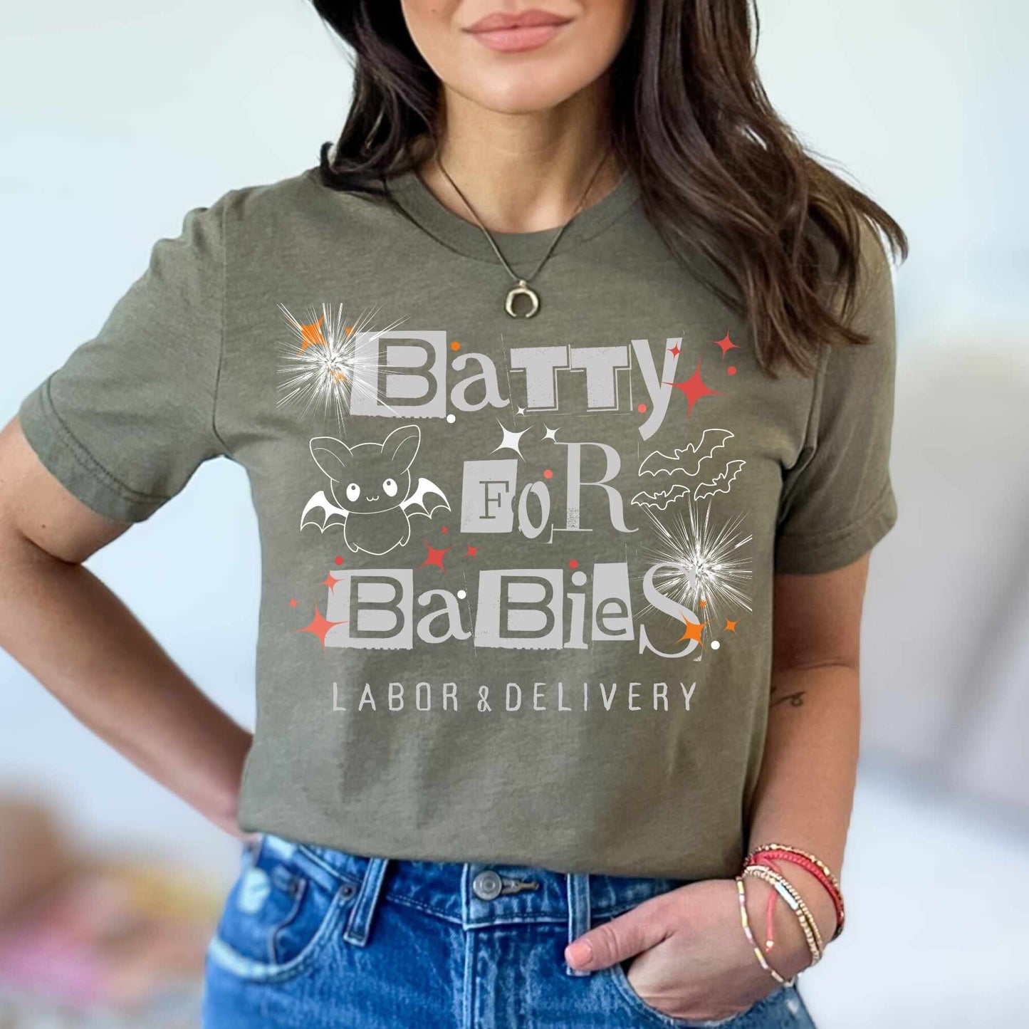 Labor and Delivery Nurse Halloween Shirt Batty for Babies L&D Nurse Spooky Nurse Tee Boo Boo Crew L D Nursing Aid Tech Tshirts