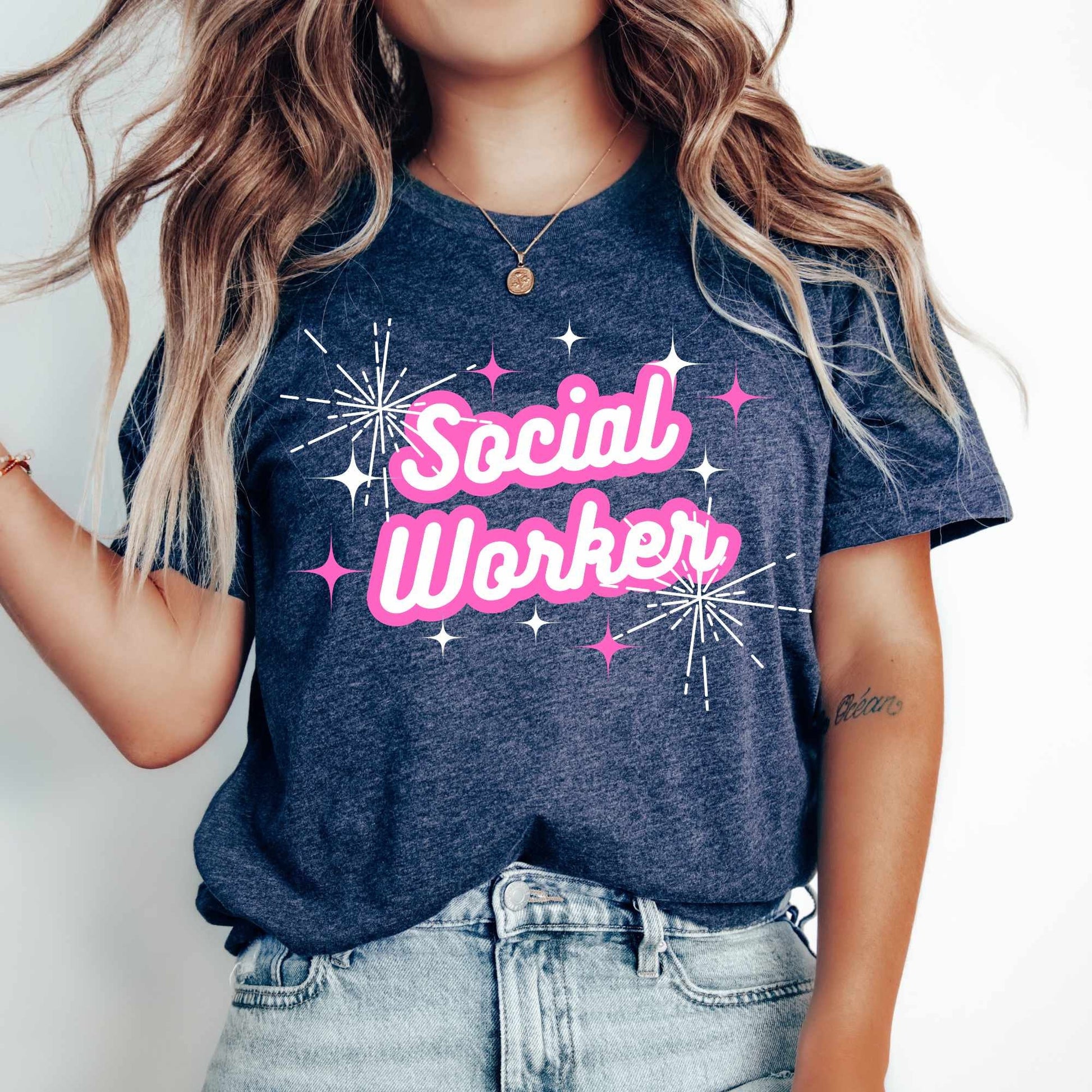 Social Worker T Shirt Gift For School Social Worker TShirt lmsw Shirt Trendy Pink Tee Cute SW Shirts Social Work Month Teacher Appreciation