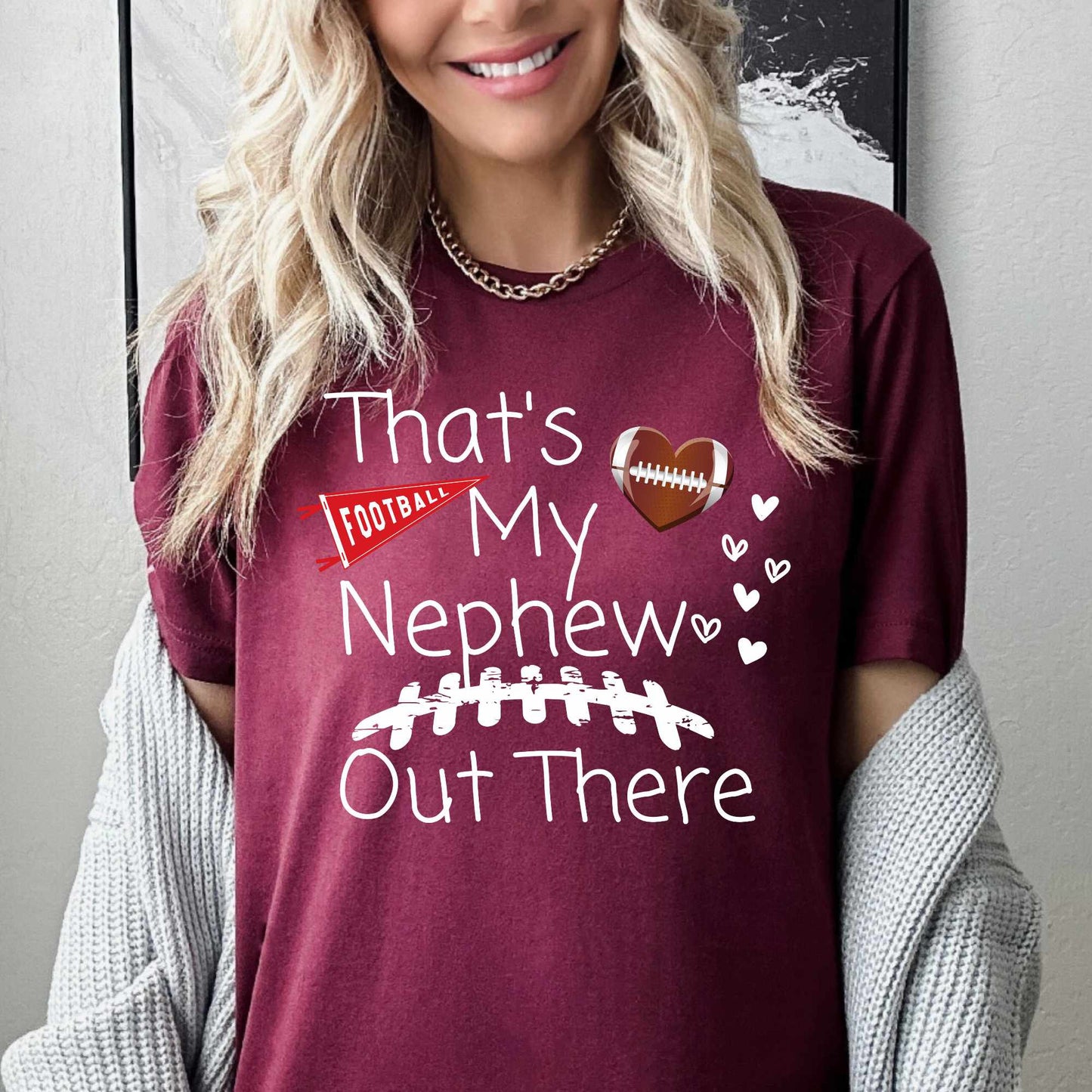 Football Aunt Shirt Football Uncle Shirt That’s My Nephew Football Family Biggest Fan Football Game Day Shirts
