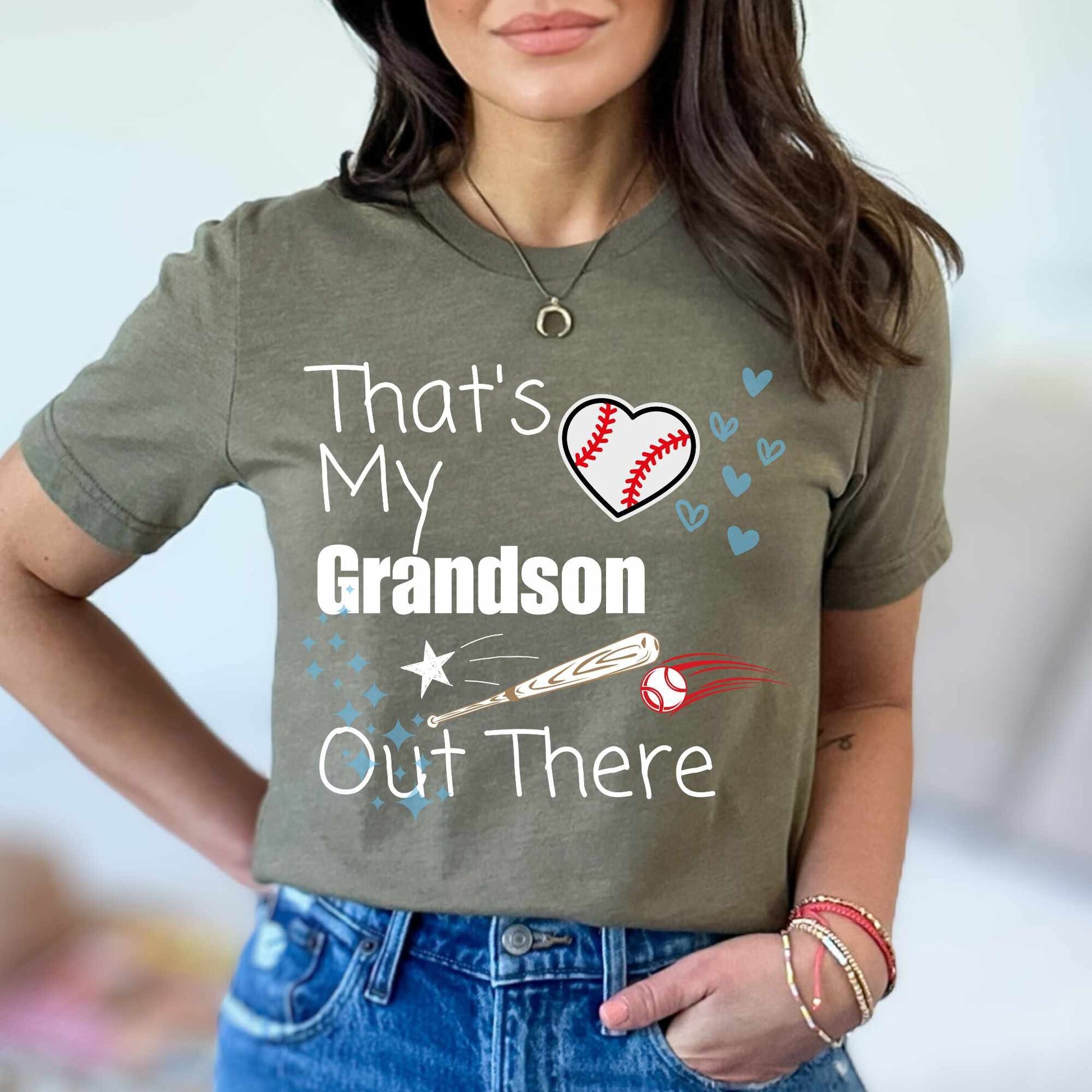 That's My Grandson Out There Baseball Shirt | Proud Baseball Grandma Tee | Game Day Grandparent TShirt | Sports Fan Family Gift