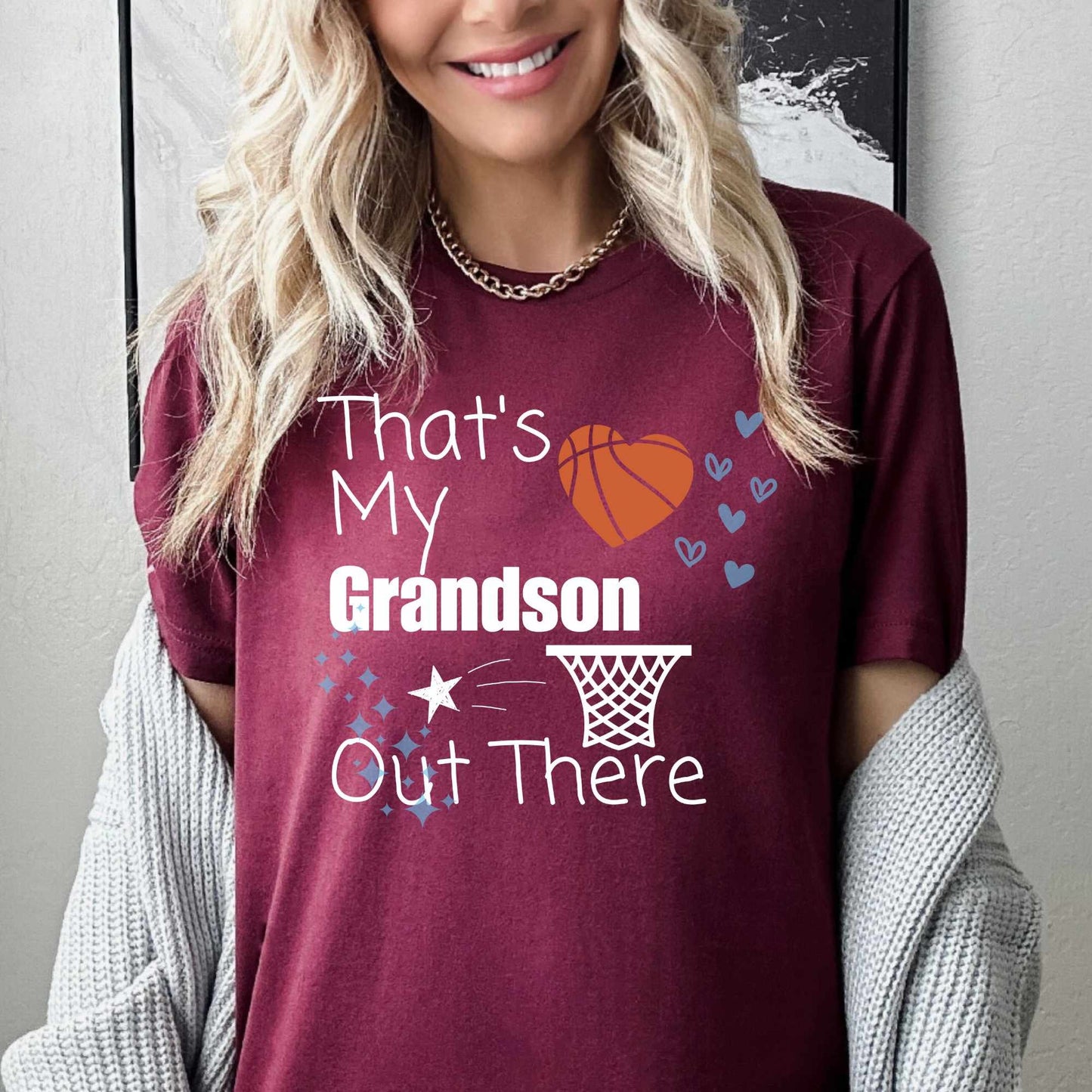 Thats My Grandson Basketball Shirt Grandma Shirt Youth Basketball Tee Grandson Shirt Nana Gift Gigi Gift Sports Tee Grandma Birthday Gift