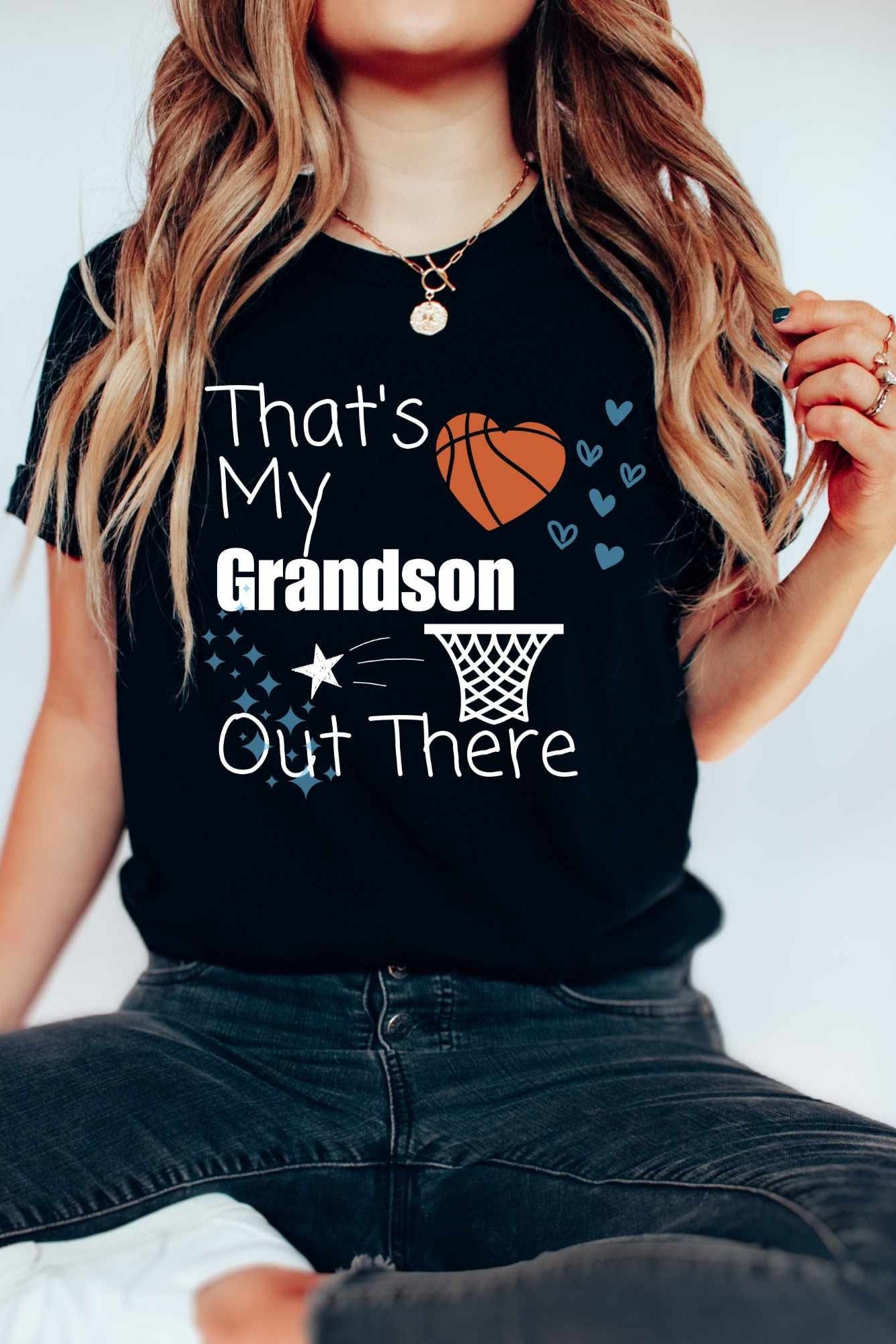 Thats My Grandson Basketball Shirt Grandma Shirt Youth Basketball Tee Grandson Shirt Nana Gift Gigi Gift Sports Tee Grandma Birthday Gift