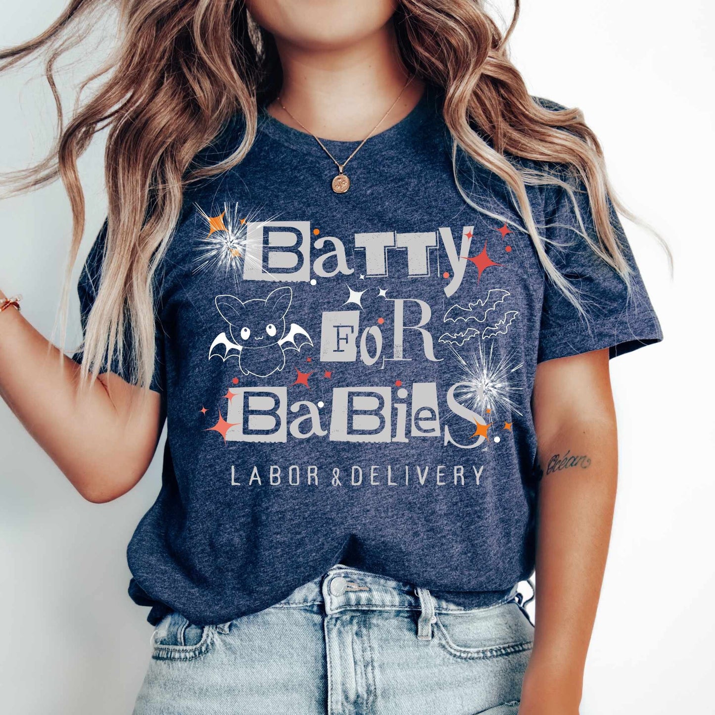 Labor and Delivery Nurse Halloween Shirt Batty for Babies L&D Nurse Spooky Nurse Tee Boo Boo Crew L D Nursing Aid Tech Tshirts
