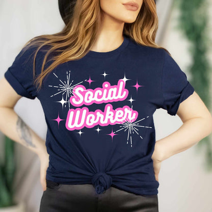 Social Worker T Shirt Gift For School Social Worker TShirt lmsw Shirt Trendy Pink Tee Cute SW Shirts Social Work Month Teacher Appreciation