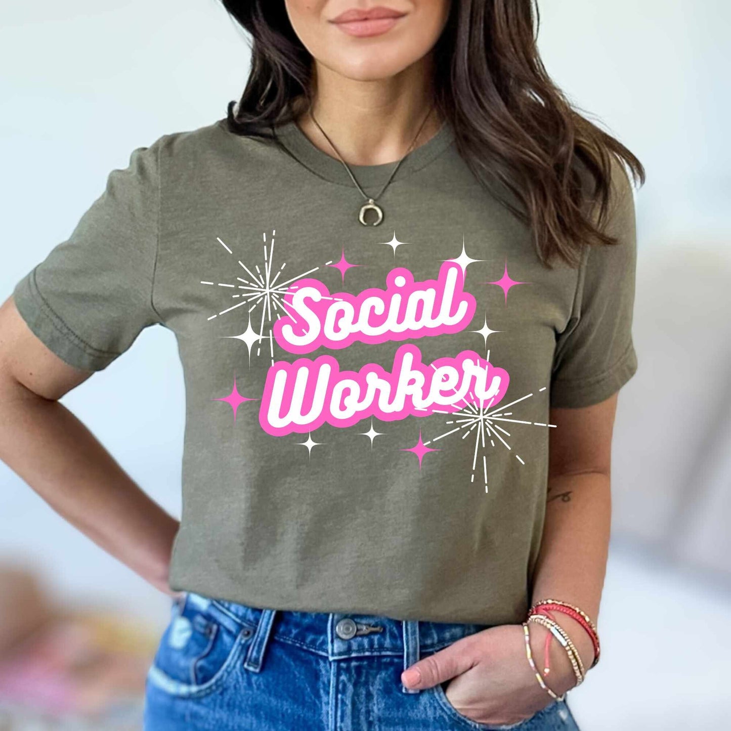 Social Worker T Shirt Gift For School Social Worker TShirt lmsw Shirt Trendy Pink Tee Cute SW Shirts Social Work Month Teacher Appreciation