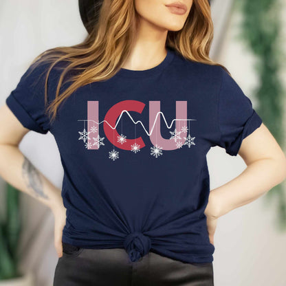 ICU Nurse Shirt ICU Nurse ICU Christmas Shirt Intensive Care Unit Retro Nurse Christmas Tee Retro Rn Santa Shirt Nursing Christmas Shirts