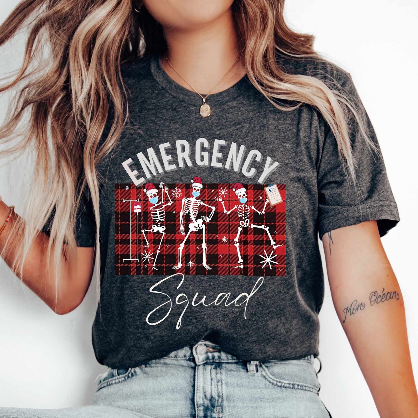 Emergency Department Christmas Shirt | ER Nurse Skeleton T-shirt