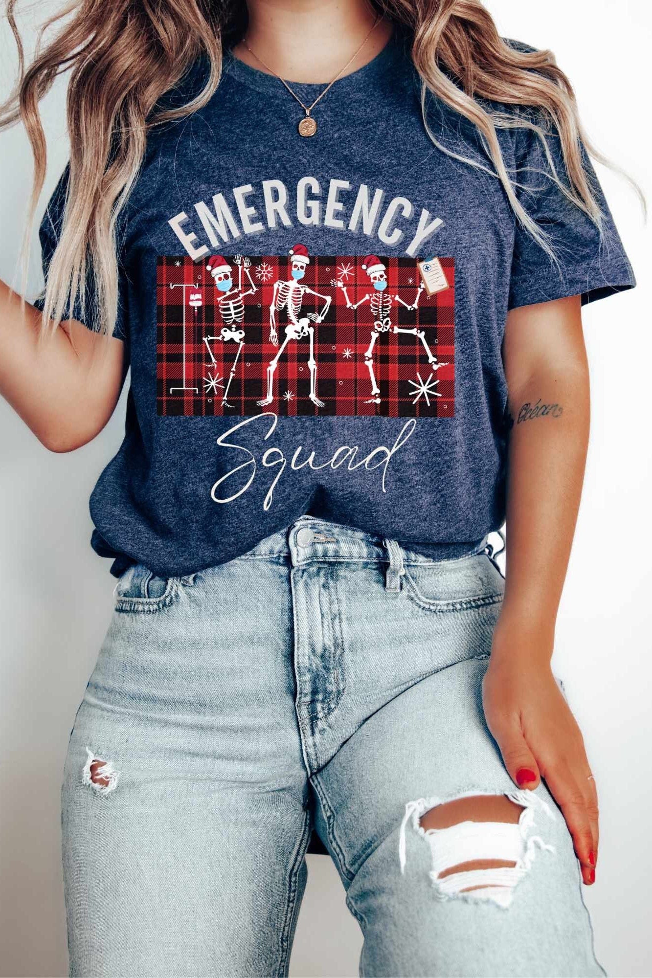 Emergency Department Christmas Shirt | ER Nurse Skeleton T-shirt