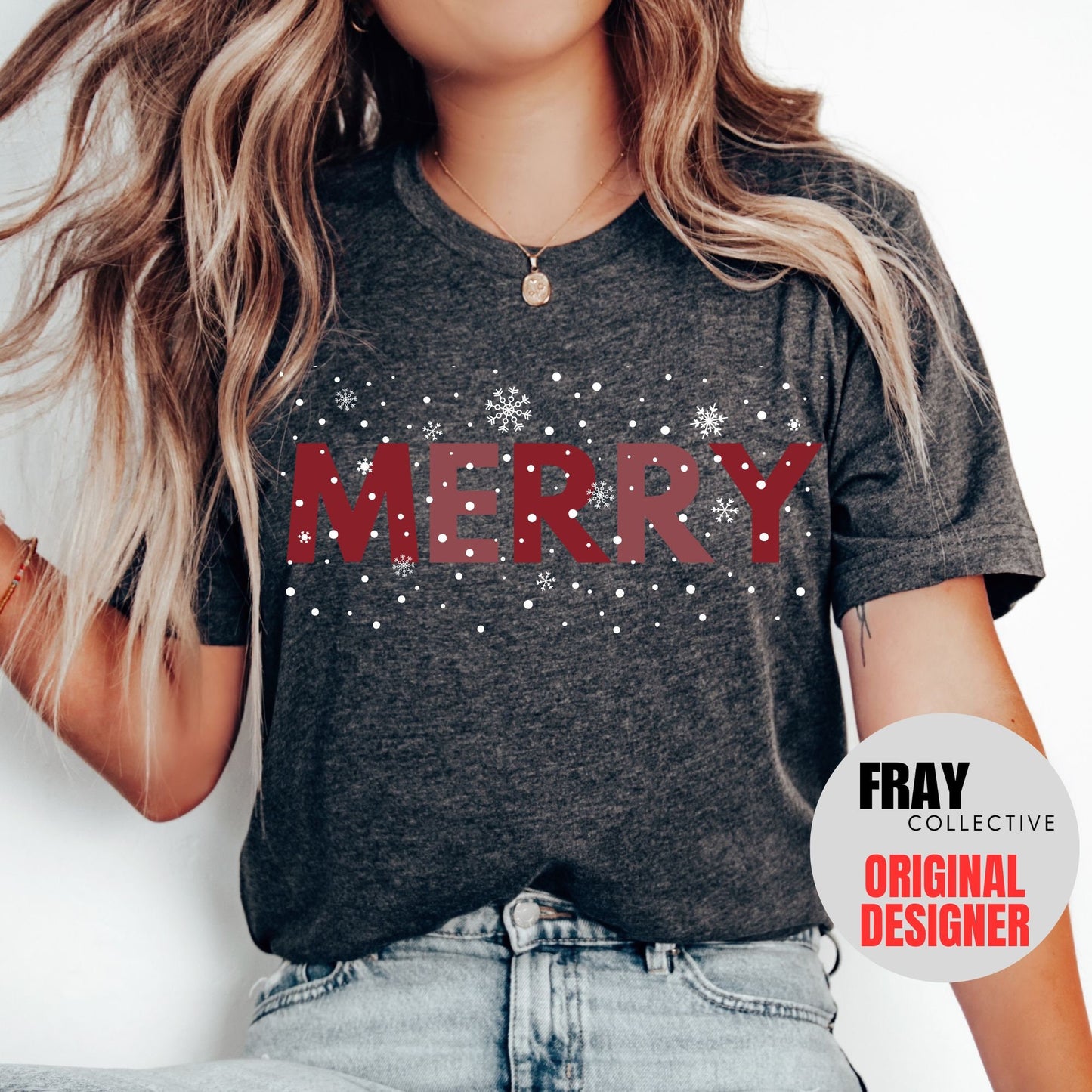 Merry And Bright TShirt Christmas Shirt Snow Day Shirt Merry Shirt Womens Holiday Tee Xmas Shirts Cute Christmas Tees Christmas T-Shirt