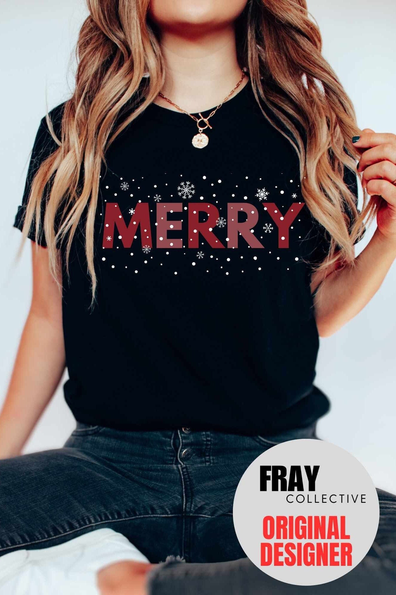 Merry And Bright TShirt Christmas Shirt Snow Day Shirt Merry Shirt Womens Holiday Tee Xmas Shirts Cute Christmas Tees Christmas T-Shirt