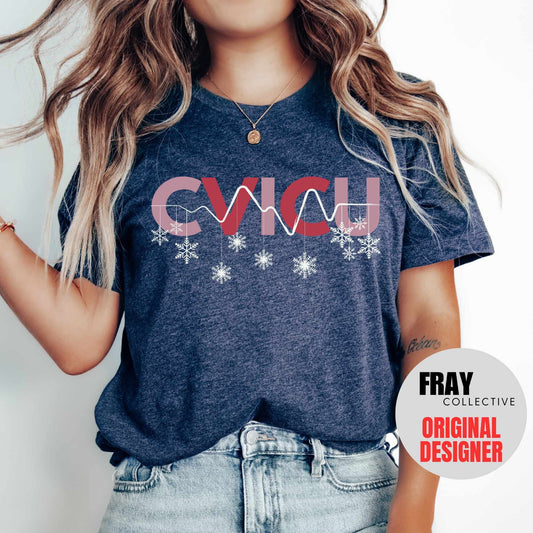 CVICU Christmas Shirt Cardiovascular ICU Nurse Cardiovascular Intensive Care Tech Nursing X-Mas Apparel Cvicu Nurse Gift Cvicu Rn