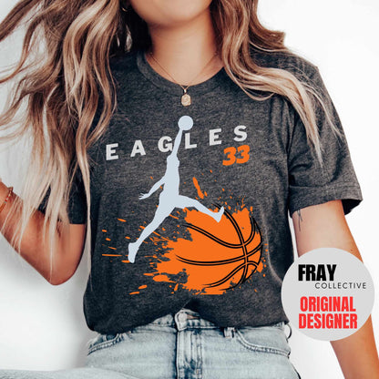 Personalized Basketball Shirt, School Mascot Shirt, Eagles Team Shirt, Basketball Mom, Basketball Team Shirt, High School Basketball Tee