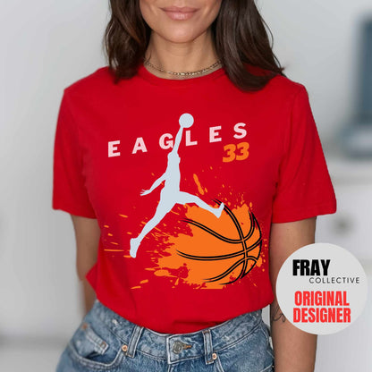 Personalized Basketball Shirt, School Mascot Shirt, Eagles Team Shirt, Basketball Mom, Basketball Team Shirt, High School Basketball Tee