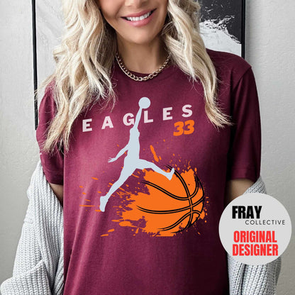 Personalized Basketball Shirt, School Mascot Shirt, Eagles Team Shirt, Basketball Mom, Basketball Team Shirt, High School Basketball Tee