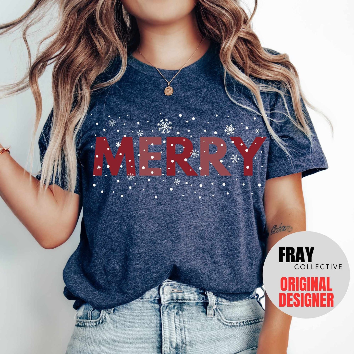 Merry And Bright TShirt Christmas Shirt Snow Day Shirt Merry Shirt Womens Holiday Tee Xmas Shirts Cute Christmas Tees Christmas T-Shirt