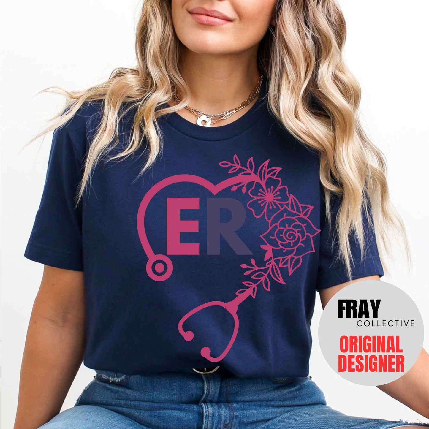 ER Nurse Shirt: Floral Stethoscope Heart Tee | Emergency Department