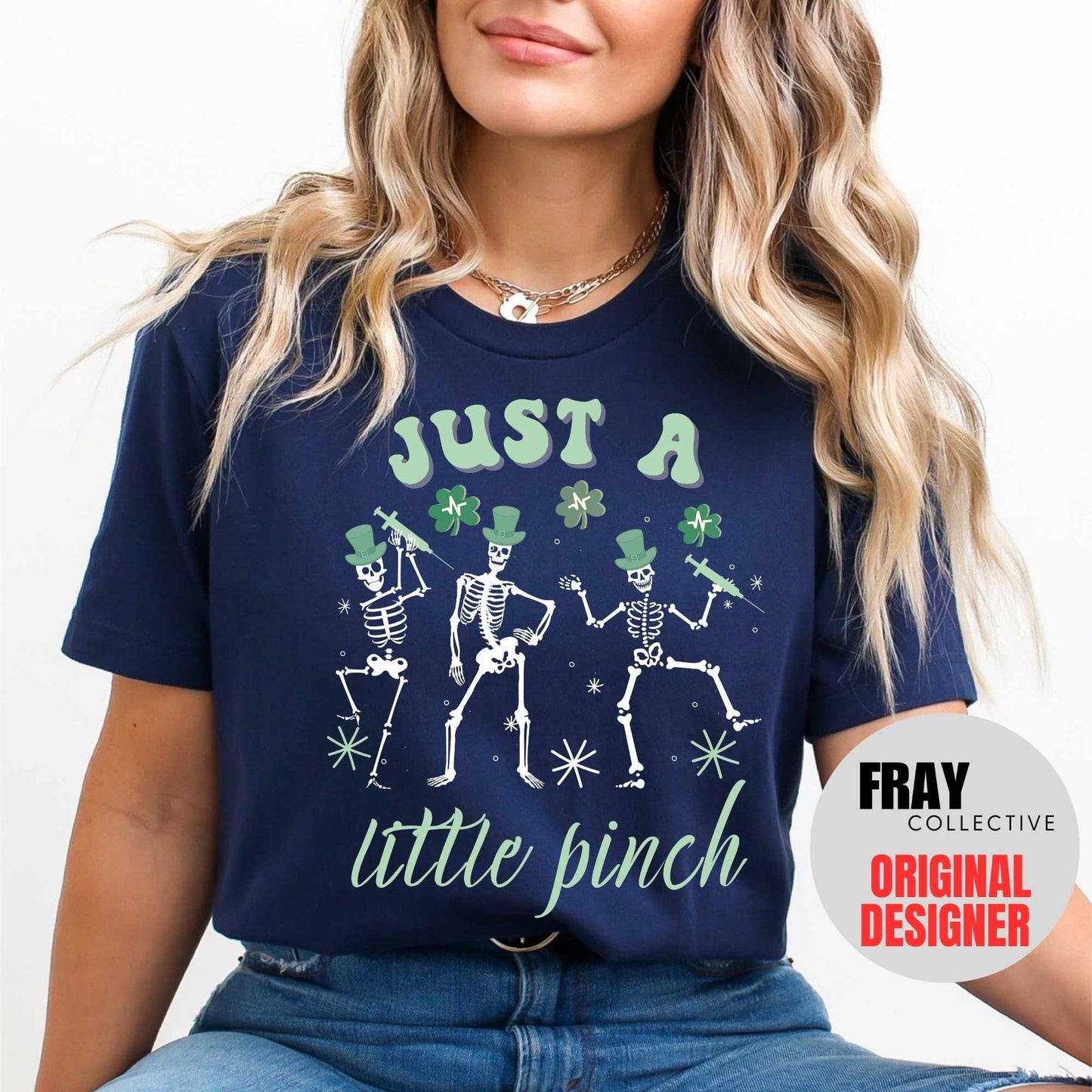 St. Patrick's Day Nurse Shirts Nurse St. Patricks Shirts One Lucky Nurse Shamrock T-Shirt for Women Just a Little Pinch Phlebotomist RN PA