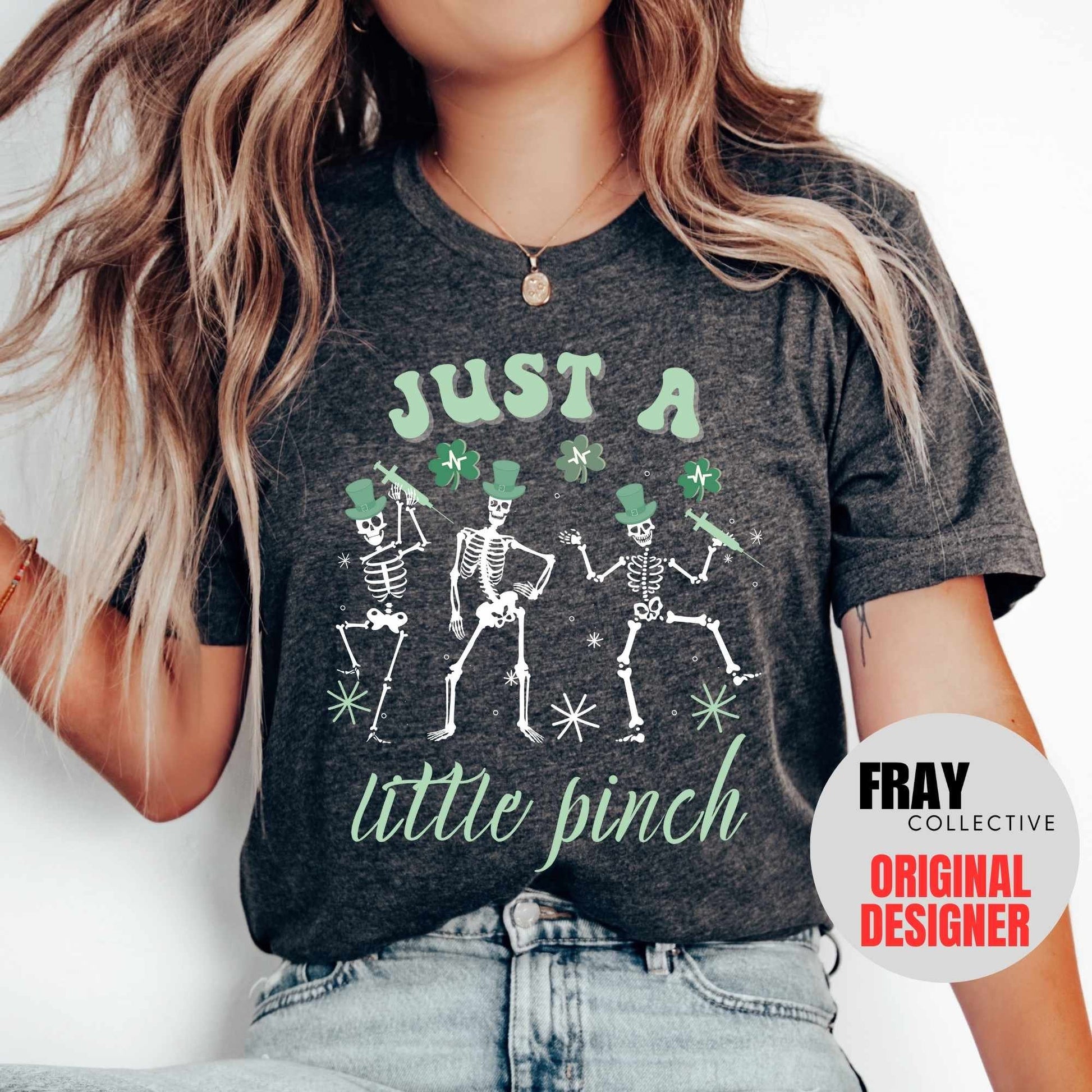 St. Patrick's Day Nurse Shirts Nurse St. Patricks Shirts One Lucky Nurse Shamrock T-Shirt for Women Just a Little Pinch Phlebotomist RN PA