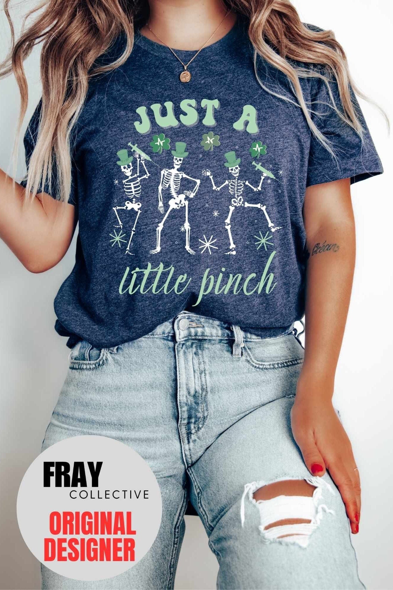 St. Patrick's Day Nurse Shirts Nurse St. Patricks Shirts One Lucky Nurse Shamrock T-Shirt for Women Just a Little Pinch Phlebotomist RN PA