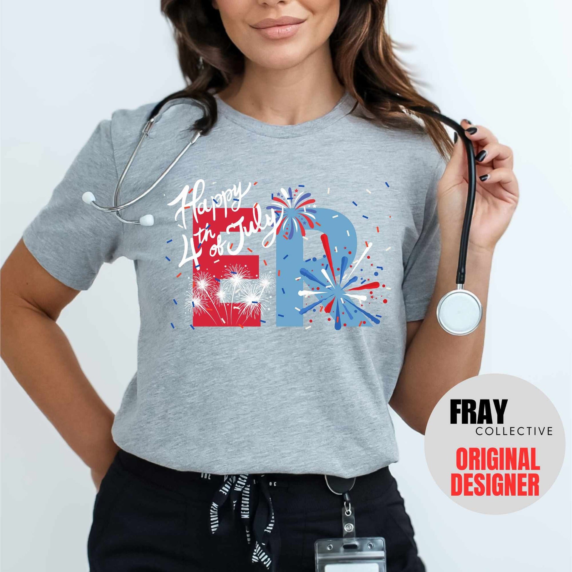 ER Nurse 4th of July T-Shirt ER Shirt Patriotic Emergency Nurse American July 4th Independence Day Emergency Room Rn Shirt Fourth July Tee