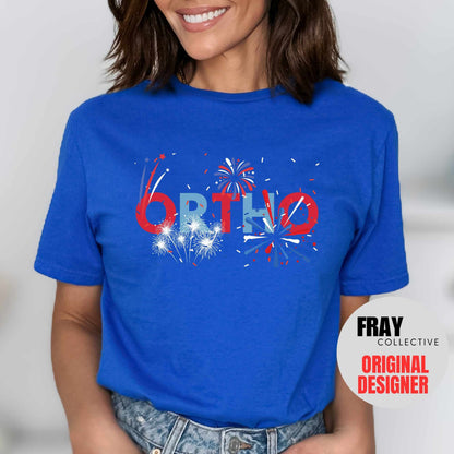 Ortho Nurse 4th of July T-Shirt Orthopedic Shirt Patriotic Ortho Nurse American July 4th Independence Day Ortho Squad Crew Rn Fourth July