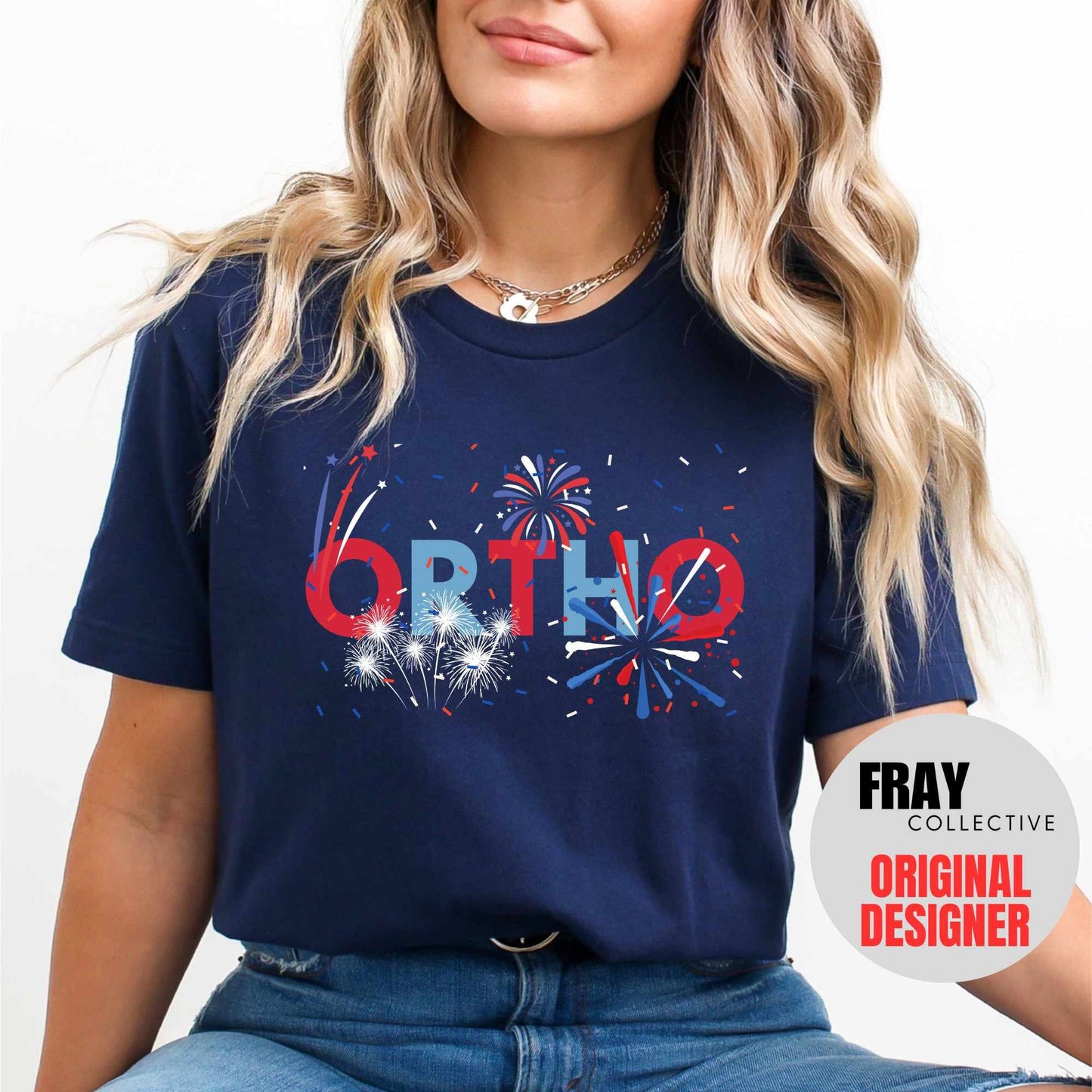 Ortho Nurse 4th of July T-Shirt Orthopedic Shirt Patriotic Ortho Nurse American July 4th Independence Day Ortho Squad Crew Rn Fourth July