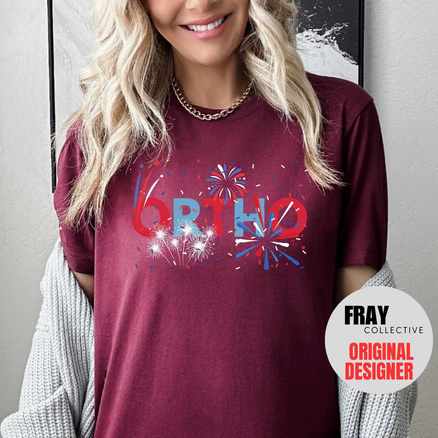 Ortho Nurse 4th of July T-Shirt Orthopedic Shirt Patriotic Ortho Nurse American July 4th Independence Day Ortho Squad Crew Rn Fourth July
