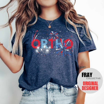 Ortho Nurse 4th of July T-Shirt Orthopedic Shirt Patriotic Ortho Nurse American July 4th Independence Day Ortho Squad Crew Rn Fourth July