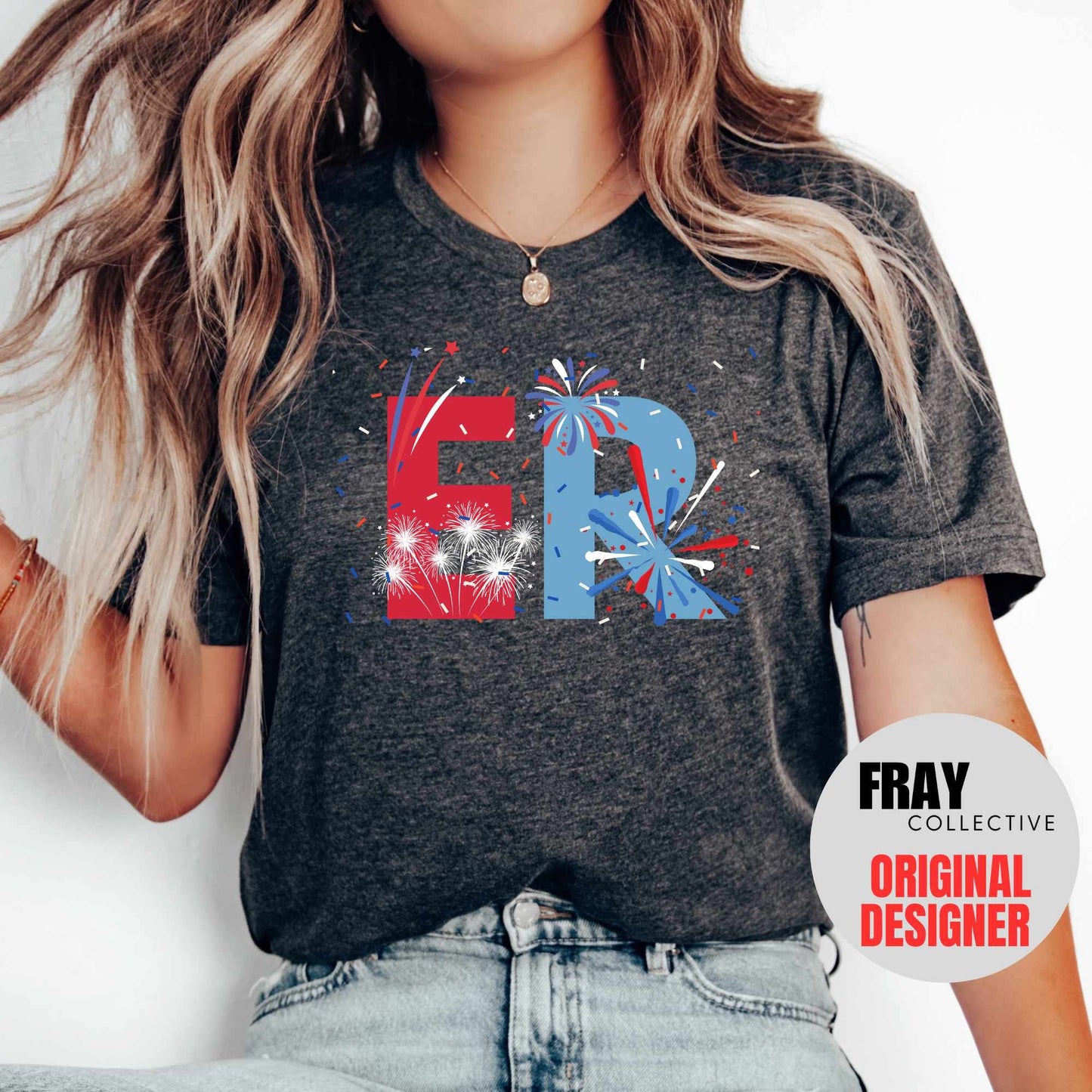 ER Nurse 4th of July T-Shirt ER Shirt Patriotic Emergency Nurse American July 4th Independence Day Emergency Room Rn Tee Memorial Labor Day