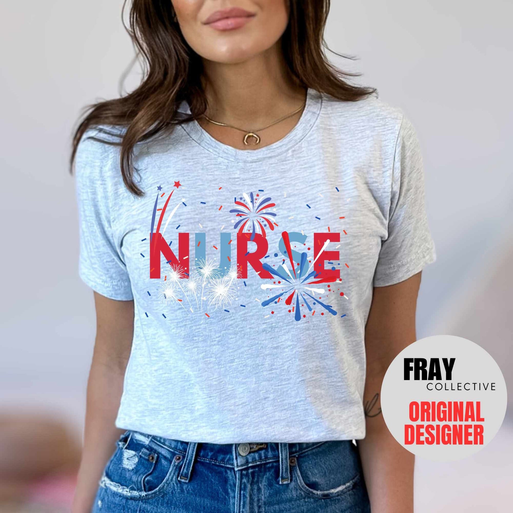 Nurse Shirt 4th of July T-Shirt RN Patriotic Tee Registered Nurse Fireworks Shirt LVN LPN American July 4th Independence Day Fourth Of July