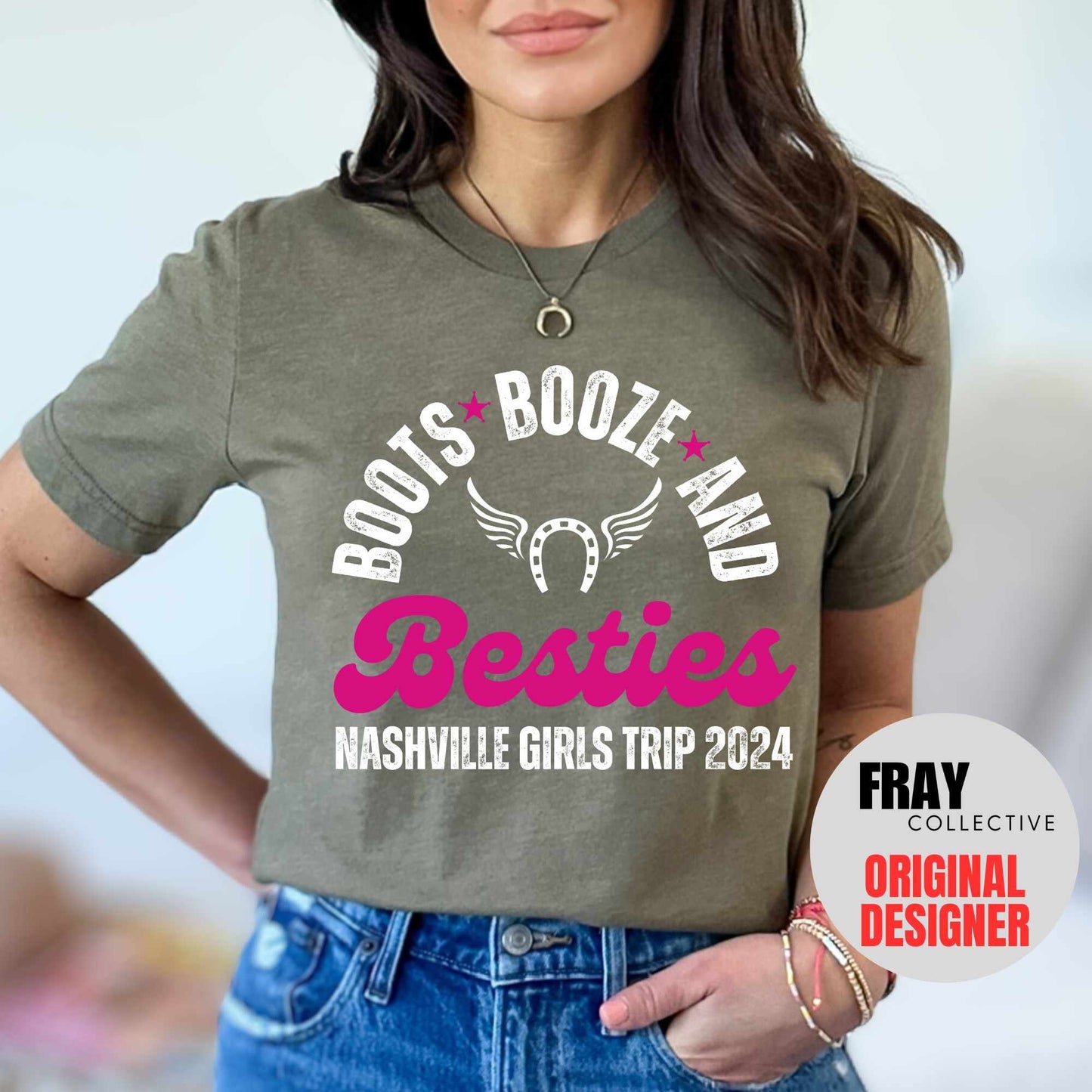 Nashville Girls Trip Shirts Birthday Shirts Bachelorette Shirts Boots Booze and Besties Cowgirl Girls Best Friend Shirts Western Cowgirl Top