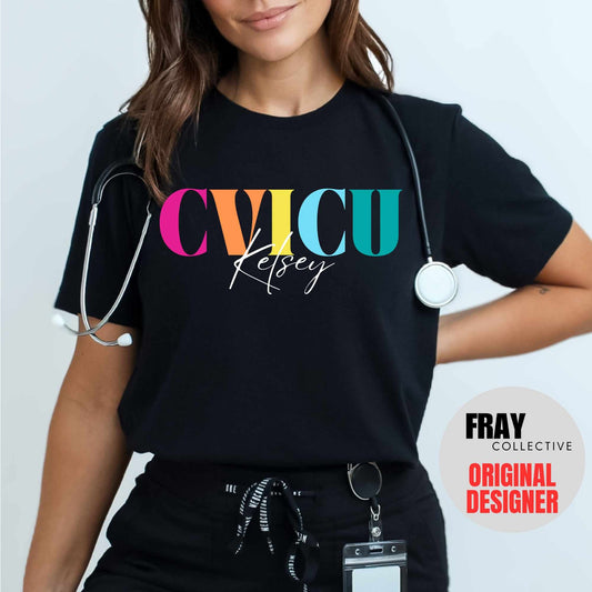 CVICU Shirt Personalized CVICU Nurse Shirt Custom Cardiac Nurse T-Shirt ICU Anatomical Heart Tee Ecmo Cardiovascular Graduation Gift