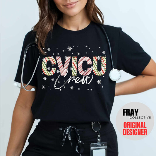 CVICU Shirt CVICU Nurse T-Shirt Cardiac RN Christmas Shirt Cvicu Icu Anatomical Heart Tee Holiday Matching X-Mass Party Ecmo Cardiovascular