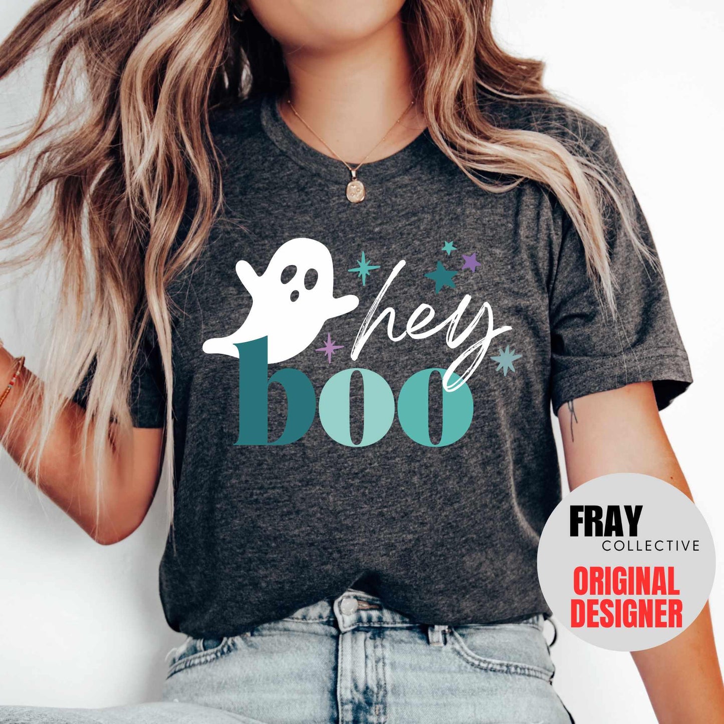 Ghost Halloween Shirt Hey Boo Halloween T-Shirt Womens Halloween Tee Cute Ghost Shirt Halloween Costume Funny Halloween Boo Ghouls TShirt