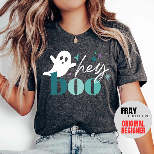 Ghost Halloween Shirt Hey Boo Halloween T-Shirt Womens Halloween Tee Cute Ghost Shirt Halloween Costume Funny Halloween Boo Ghouls TShirt