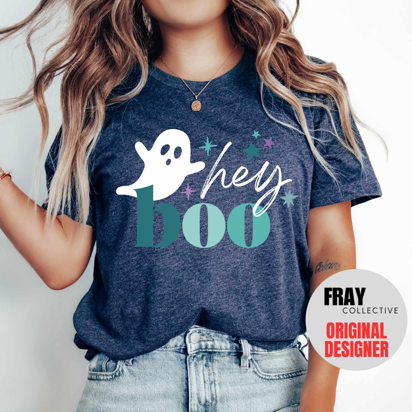 Ghost Halloween Shirt Hey Boo Halloween T-Shirt Womens Halloween Tee Cute Ghost Shirt Halloween Costume Funny Halloween Boo Ghouls TShirt