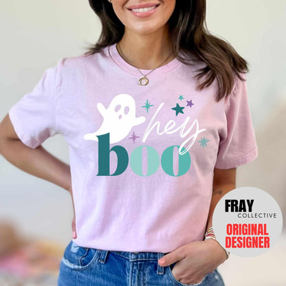 Ghost Halloween Shirt Hey Boo Halloween T-Shirt Womens Halloween Tee Cute Ghost Shirt Halloween Costume Funny Halloween Boo Ghouls TShirt