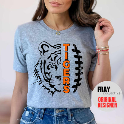 Tigers Football Shirt Tigers Tshirt Tiger Pride Tee Retro School Spirit Football Mom Go Tigers Game Day Tee Vintage School Run The Dang Ball