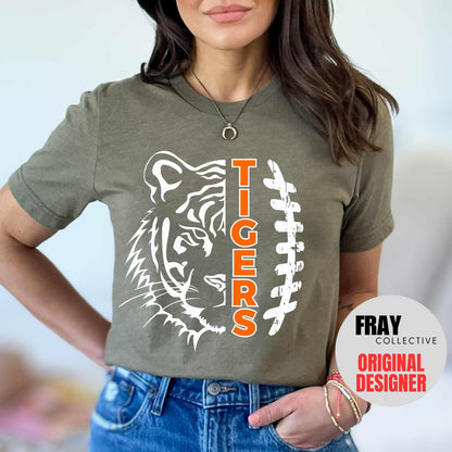 Tigers Football Shirt Tigers Tshirt Tiger Pride Tee Retro School Spirit Football Mom Go Tigers Game Day Tee Vintage School Run The Dang Ball