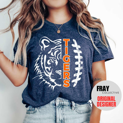 Tigers Football Shirt Tigers Tshirt Tiger Pride Tee Retro School Spirit Football Mom Go Tigers Game Day Tee Vintage School Run The Dang Ball